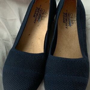Skechers Navy Knit Slip-On Loafers with Memory Foam Insole